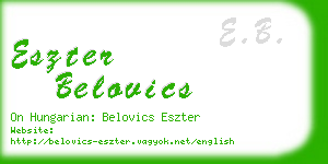 eszter belovics business card